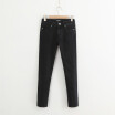 Korean version of fashion autumn&winter new simple wash jeans with fleecy thickening fashion joker pants