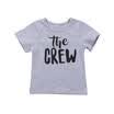 Kids Baby Boy Girl Short Sleeve Tops T-Shirt Outfits Gray Clothes Summer Casual