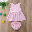 AU Newborn Kids Baby Girl Plaid Sleeveless Top Shorts Skirt Outfit Clothes