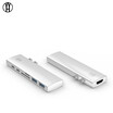 WH P1 7 in 1 Thunderbolt 3 Dual USB31 Type C Adapter USB-C to HUB 4K 2-Port USB 30 SDMicro Card Reader Adapter Cable for Mac
