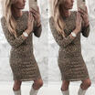 Autumn Spring Women Long Sleeve Lady Bodycon Sexy Slim Fit O-neck Casual Dress