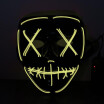 Adults Halloween Green LED Light Up Mask Halloween Costume Supplies for Festival Masquerade Cosplay Party Performance