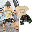 UK 2pcs Baby Boy T-shirt Tops Pants Camo Outfits Toddler Kids Summer Clothes Set