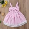 Summer Toddler Infant Baby Kid Girl Strap Backless Bowknot Ruffled Dress Outfits
