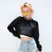 Women Ladies See Through Sheer Mesh Fishnet Crop Top T-Shirt Tops Fashion Blouse