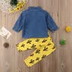 Casual Newborn Toddler Baby Boy Girl Clothes Denim Shirt TopsLong Pants Outfits