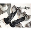 Woman Ruffle Fishnet Ankle High Mesh Lace Fish Net Short Socks with Bow Tie