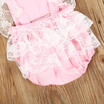 Infant Baby Girl Lace Fly Sleeve Pink Romper Bodysuit Kids Summer Clothes Outfit