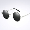 Fashion Round glasses Polarized sunglasses Frame oval vintage sun Glasses round sunglasses UV400 Black lens