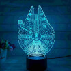 Star Wars Millennium 3D Lights Acrylic Visual Stereo Lights LED Colorful Gradient Atmosphere Table Lamps