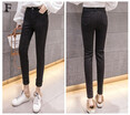 winter Korean version of high-waisted jeans with velvety thickening stretch tight leg pencil trousers womens trousers N0004