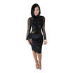 Women Bandage Bodycon Casual Long Sleeve Evening Party Cocktail Mini Dress