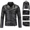 AOWOFS mens locomotive slim casual PU Leather zipper jacket JJ P09