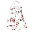Flower Print High Waist Halter Romper