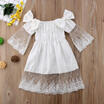 Flower Girls Dress Lace Solid Party Wedding Bridesmaid Dress Gown Formal Dresses