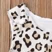 Newborn Baby Girl Leopard Top Vest Short Pants Dress Headband Outfit Set Clothes