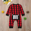 Christmas Newborn Baby Boys Girls Checks Romper Bodysuit Jumpsuit Outfit Clothes