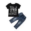 Cool Toddler Kids Baby Girls Clothes Outfits T-shirt TopsDenim Jeans Pants Set