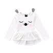 Kids Baby Girl Cartoon 3D Cat Long Sleeve Party Dress Sweatshirt Outfits Clothes
