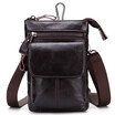 Mens leather belt leather mobile phone bag shoulder top layer leather multi-purpose business bag