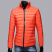 Mens Fashion Pure Color Stand Collar Long Sleeve Breathable Casual Zipper Cotton-Padded Jacket