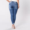 UK Womens Rose Embroidered Floral Jeans Ripped Slim Fit Denim Pants Trousers