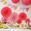 Dome recalls 6 pieces of wedding supplies paper flower arrangement wedding ceremony childrens birthday party wedding shopping mall decoration paper flower fan activity arrangement supplies dress up paper pull flower red