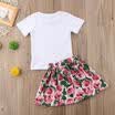 Summer 2PCS Baby Girls Kids T-shirt TopsSkirts mini Dress Outfits Clothes Set