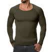 US STOCK Mens Slim Fit Long Sleeve Slim T-shirts Casual Tee Shirt Tops Pullover