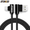 STONEGO Right Angle Data Sync Charging Cable Micro USB Type c Optional Tangle-Free Nylon Braided Cord Android Phone Upgrades