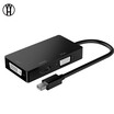 WH 3 In 1 Thunderbolt Mini Display Port MINI DP Male To HDMI DVI VGA Female Adapter Converter Cable For Apple MacBook Air Pro