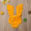 Cute Infant Baby Girls Butterfly Sleeve Velvet Romper Bodysuit Jumpsuit Playsuit