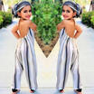 UK Newborn Kids Baby Girl Halter Sleeveless Stripe Romper Sunsuit Clothes Outfit