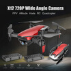 Dongmingtuo X12 720P Wide Angle Camera WiFi FPV Drone Altitude Hold RC Quadcopter w Three Batteries