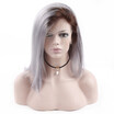 HCDIVA Ombre Brazilian Wigs T1bGrey Bob Wig Straight Hair Short Wigs 130 Density 8-14 Inch Free Shipping Dark Roots