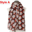 US Christmas Women Santa Printed Soft Satin-Silk Large Wraps Shawl Scarf 10Types