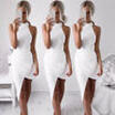 New white Round neck sexy Pretty Ever-Elegant Formal long Evening Gowns Party US