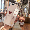 For iPhone 7 Phone Cases 2018 new Arrival Fashion Covers Soft TPU With Wristband Kickstand Hand rope Small Bear case