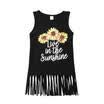 Canis Toddler Kid Baby Girls Sunflower Tassels Party Gown Dress Sundress Clothes