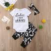 Newborn Baby Girl Tops Romper Long Pants Leggings Headband Outfits Clothes