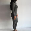 New Women Casual Long Sleeve Bodycon Romper Jumpsuit Club Bodysuit Long Pants
