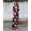 Womens Holiday Boho Long Dress V neck Ladies Summer Floral Maxi Dress Size 8-12