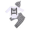 3pcs Set Newborn Infant Baby Boys Tops RomperGray Pants Outfits Set Clothes UK