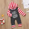 Christmas Baby Kids Boys Girls Striped Nightwear Pajamas Set Sleepwear 1-7 Years