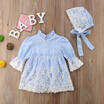 Toddler Girl Princess Dress Kids Long Sleeve LaceHat Party Tutu Dresses Clothes