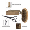 3Pcs Mens Beard Brush Comb Scissor Kit Shaving Brush Verawood Beard Comb Stainless Steel Scissor Male Facial Hair Brush Set