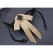 Women Retro Large Bow Tie Necktie Glass Crystal Tassel Ribbon Collar With Brooch