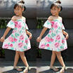 Family Dress Mother&Daughter Matching Floral Short Mini Dresses Summer