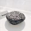 Women French Style Vintage Leopard Print Wool Soft Winter Warm Beret Beanie Hat