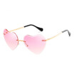 heart shaped Rimless sunglasses Women luxury love heart glasses vintage colorful rimless sunglasses